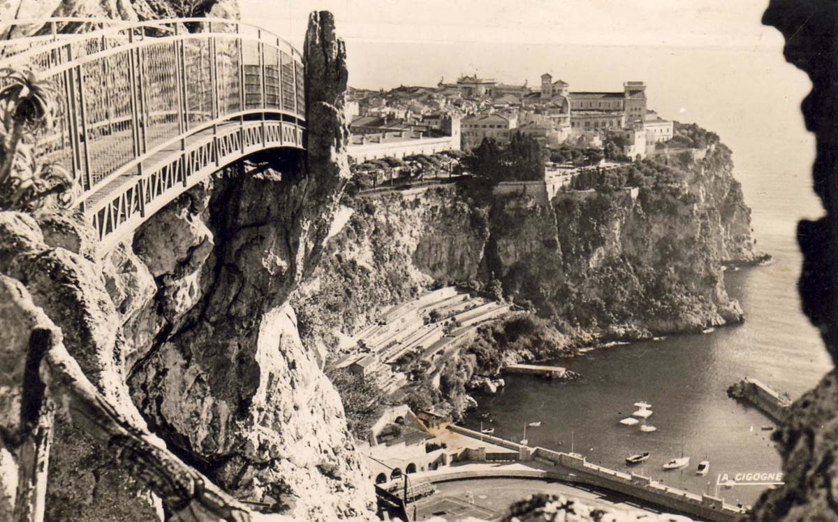 Monaco Rock and the Louis II Stadium. View taken from the Exotic Garden