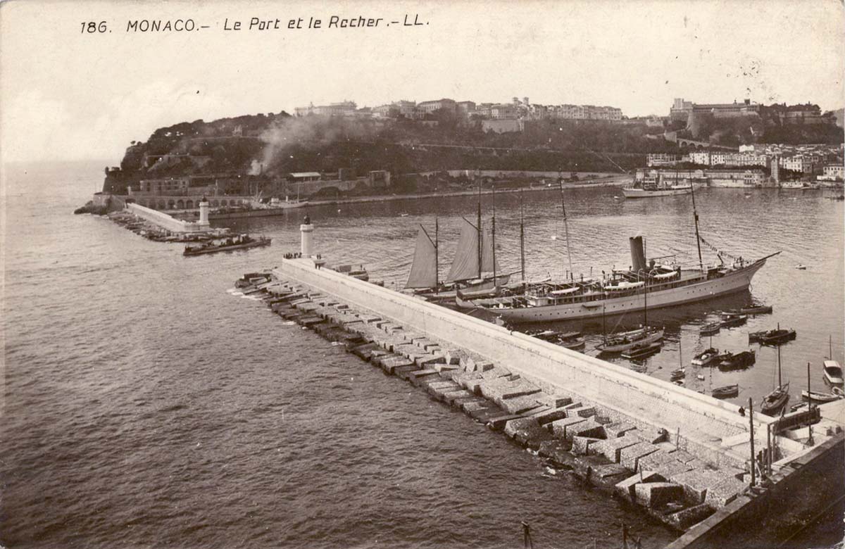 Monaco city. Port and the Rock