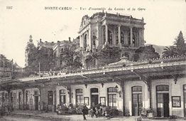 Monte Carlo. Train Station and view of Complex Casino with new games rooms