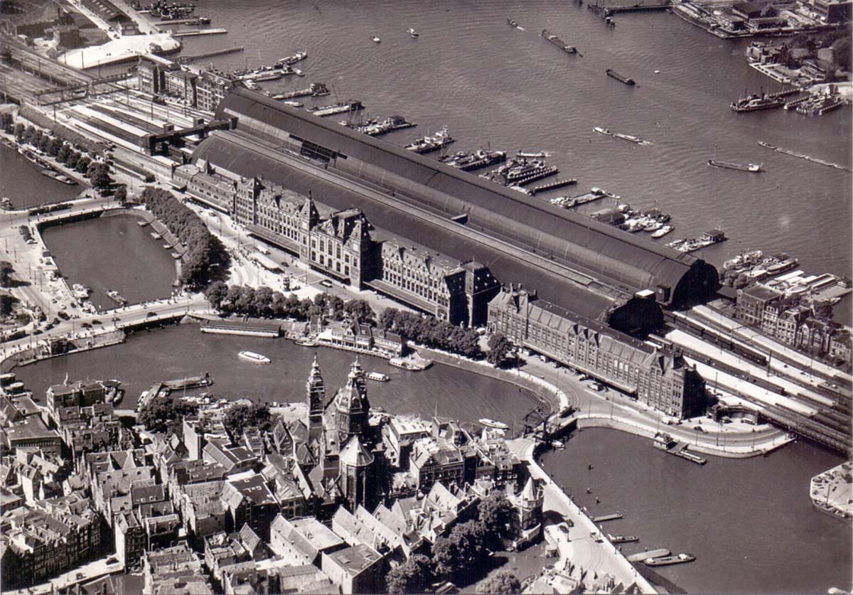 Amsterdam. Central Railway Station and St Nicolas Church