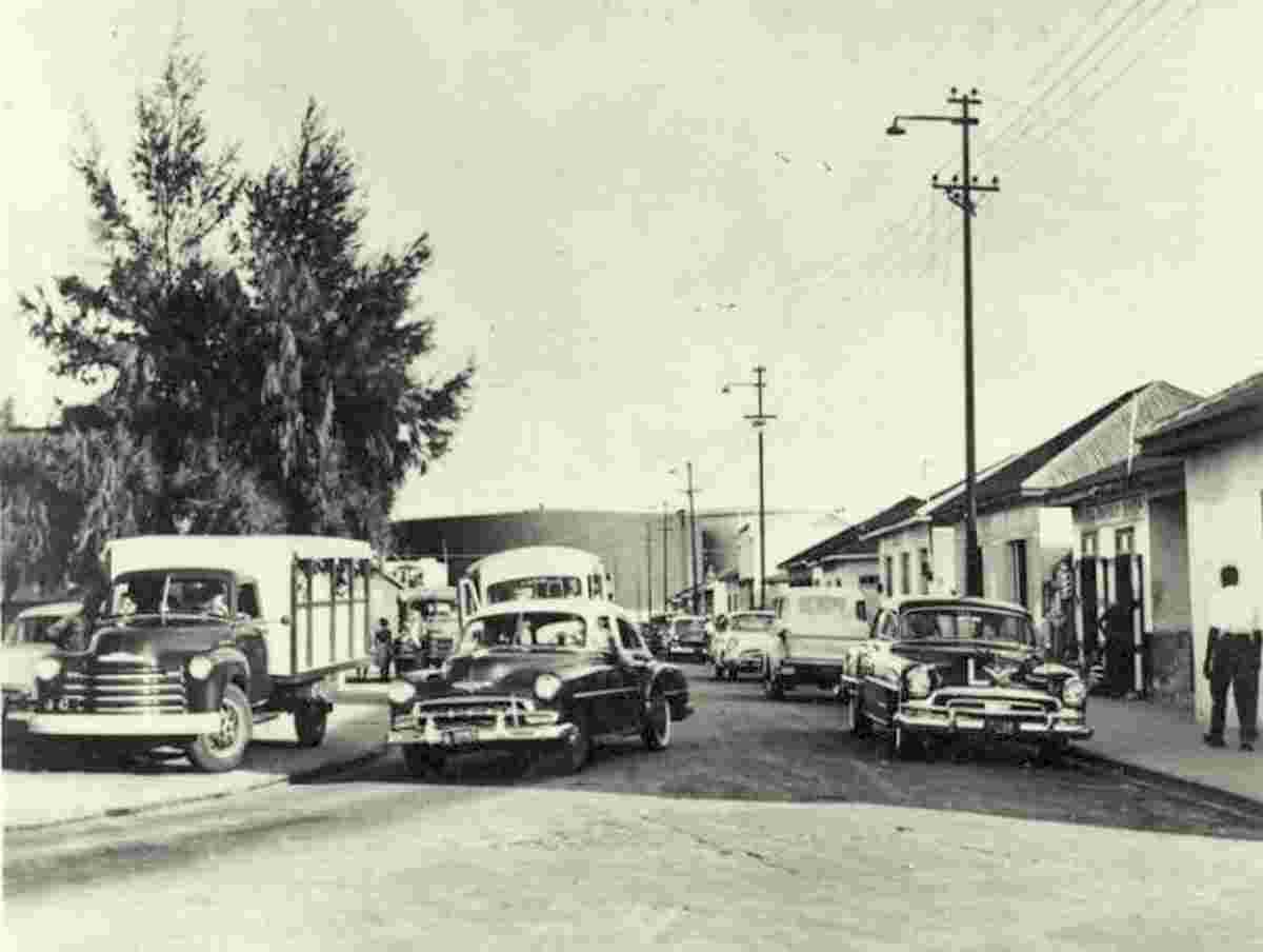 Oranjestad. Panorama of the city street