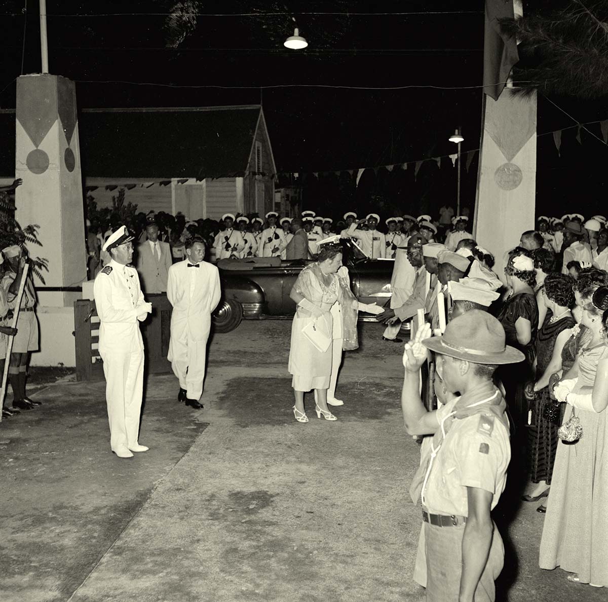 Philipsburg. Visit of Queen Juliana and Prince Bernhard, 1955