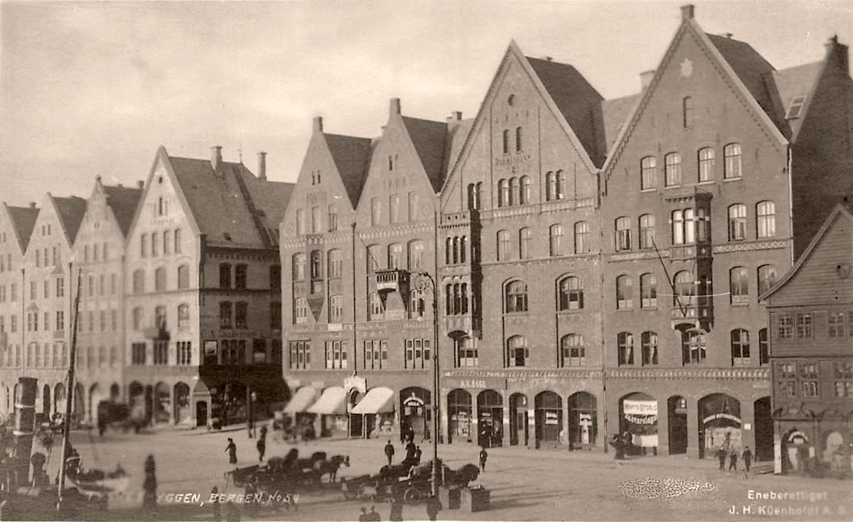 Bergen. Tyske Bryggen - 'German pier', a complex of commercial buildings
