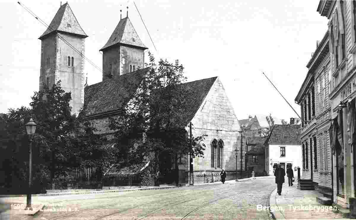 Bergen. Tyskekirken - German Catholic Church, circa 1910