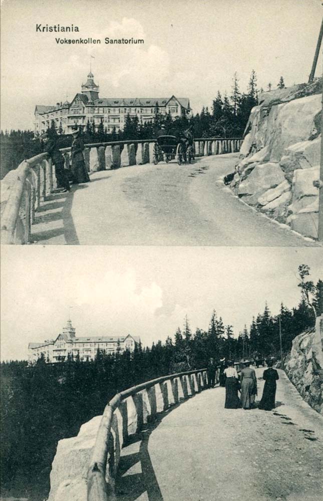 Oslo (Kristiania, Christiania). Street until Voksenkollen Sanatorium, 1906