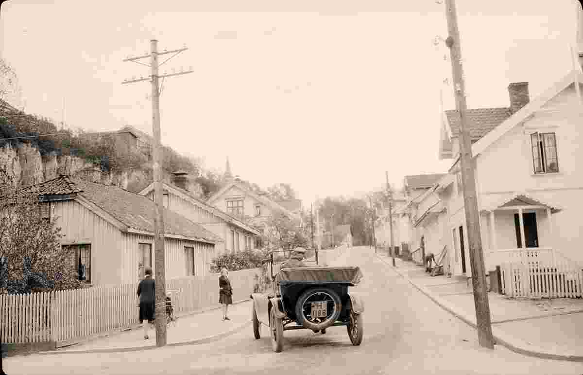 Porsgrunn. Panorama of the city street, between 1900 and 1950