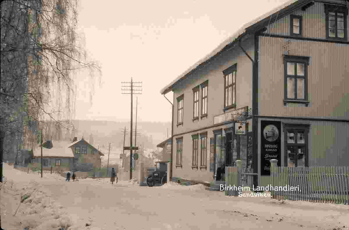 Sandvika. Birkheim Landhandleri, between 1900 and 1930