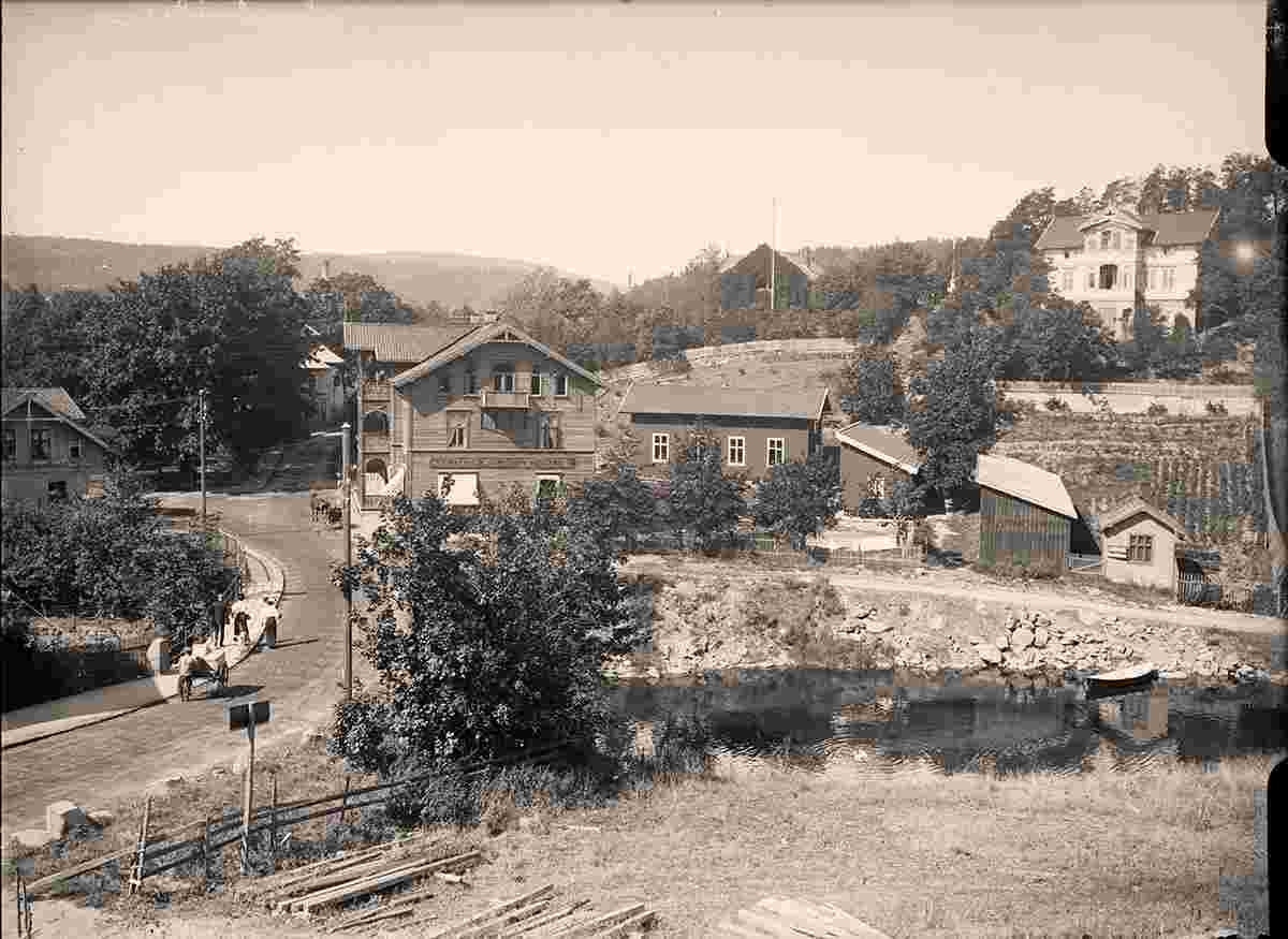 Sandvika. Panorama of the city, between 1907 and 1919