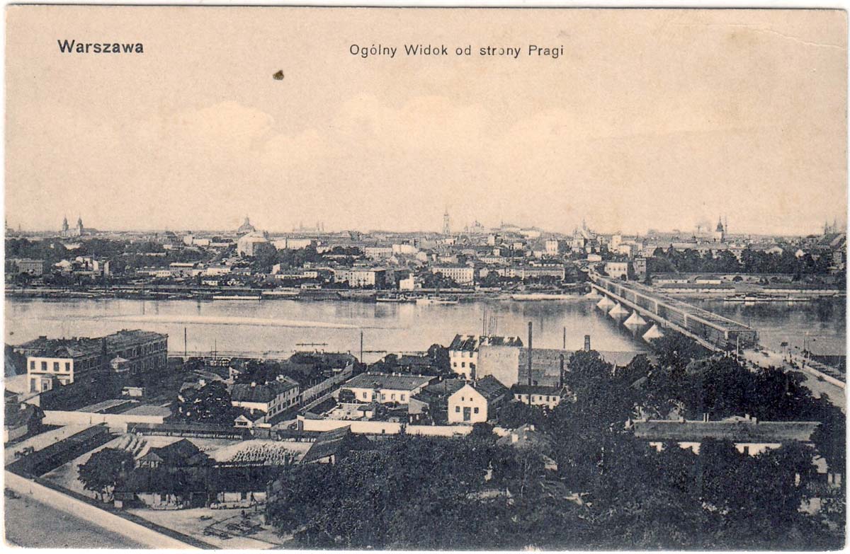 Warsaw. General View from the side of borough Prague
