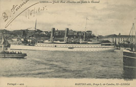 Lisbon. Royal Yacht 'Amelia' in front of Arsenal, 1905