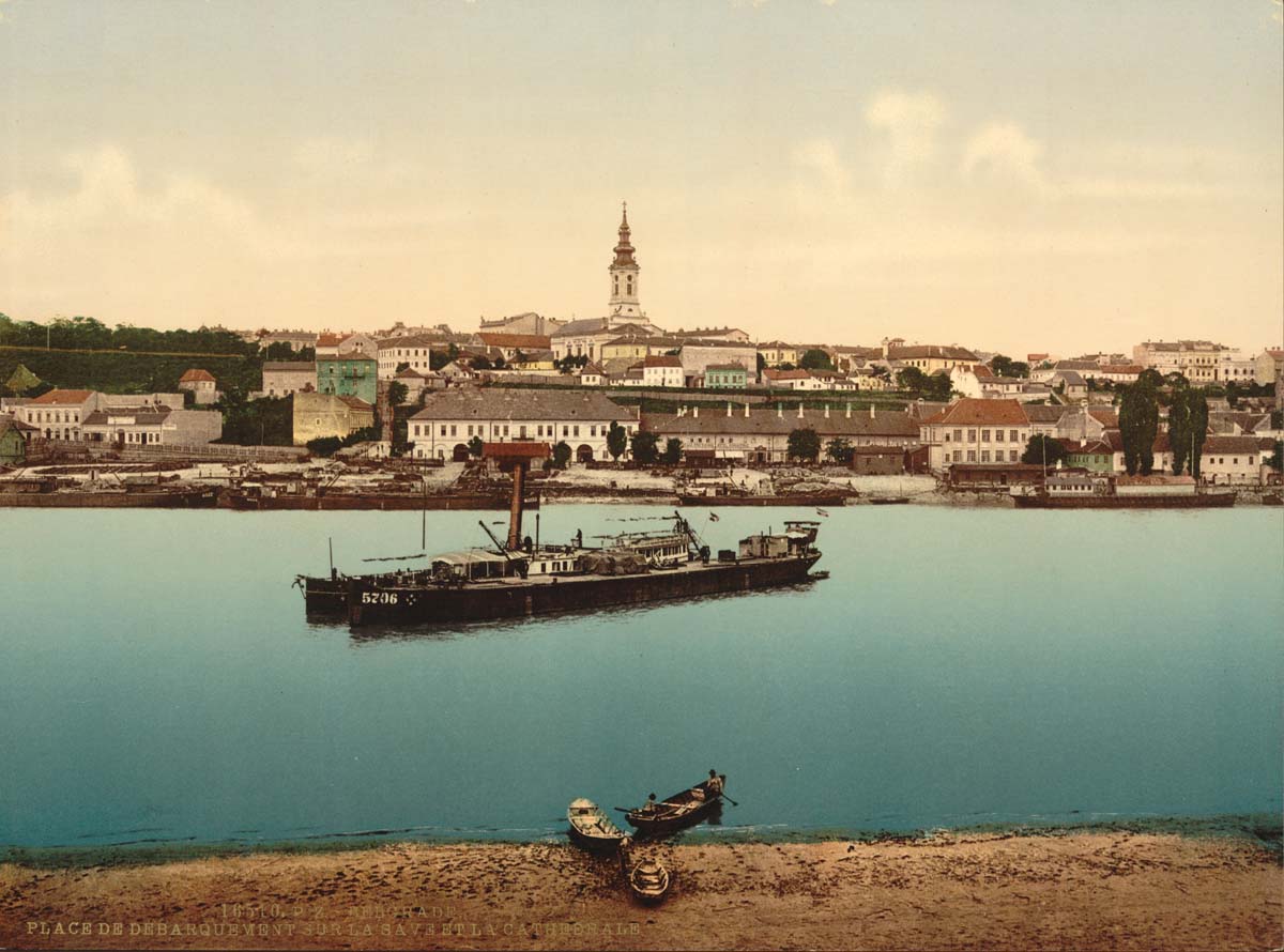 Belgrade. Landing place near cathedral, circa 1890