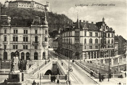 Ljubljana. Stritarjeva Street, Monument of Prešeren, 1934