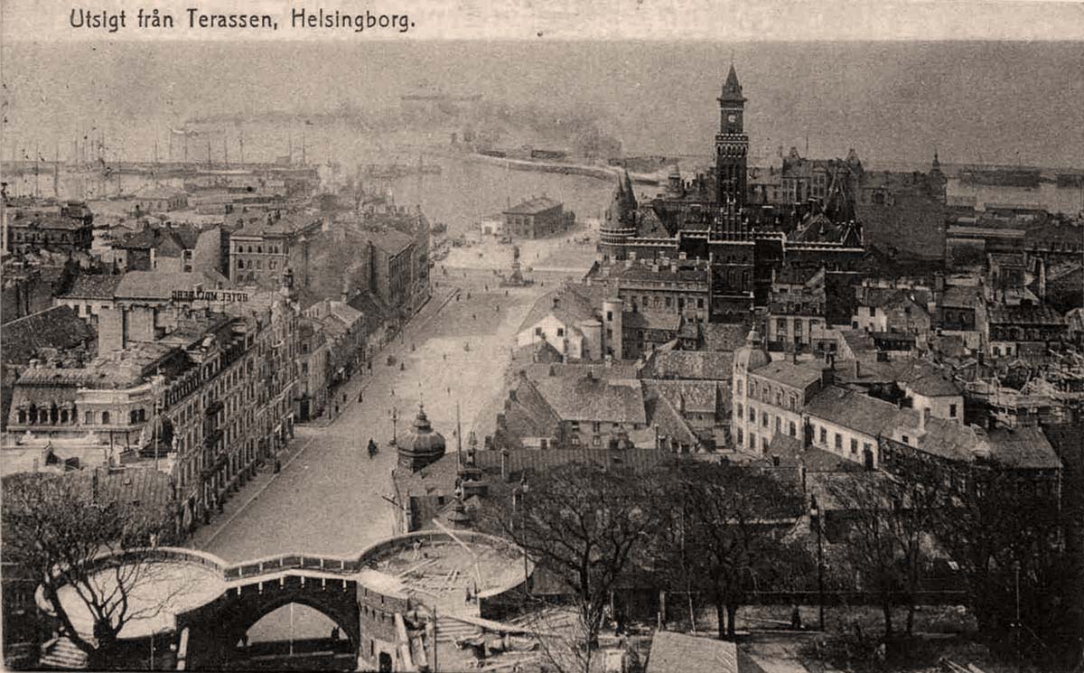 Helsingborg. View to city from the terrace