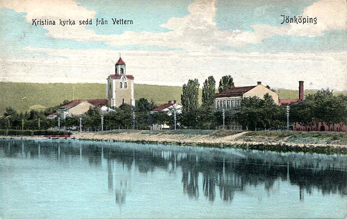 Jönköping. Lake Vättern, view to Kristina Church