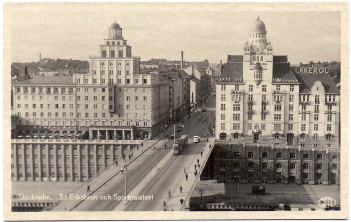Stockholm. Nya Sankt Eriksbron och Sportpalatset