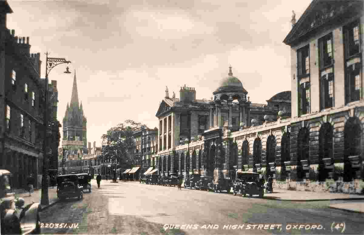 Oxford. Queen's and High Street, 1934