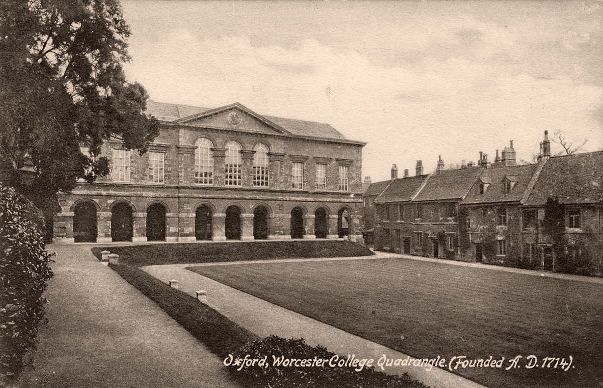Oxford. Worcester College, founded 1714