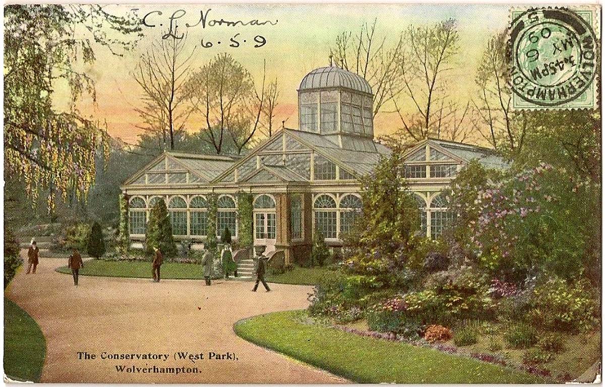 Wolverhampton. Conservatory, West Park, 1909