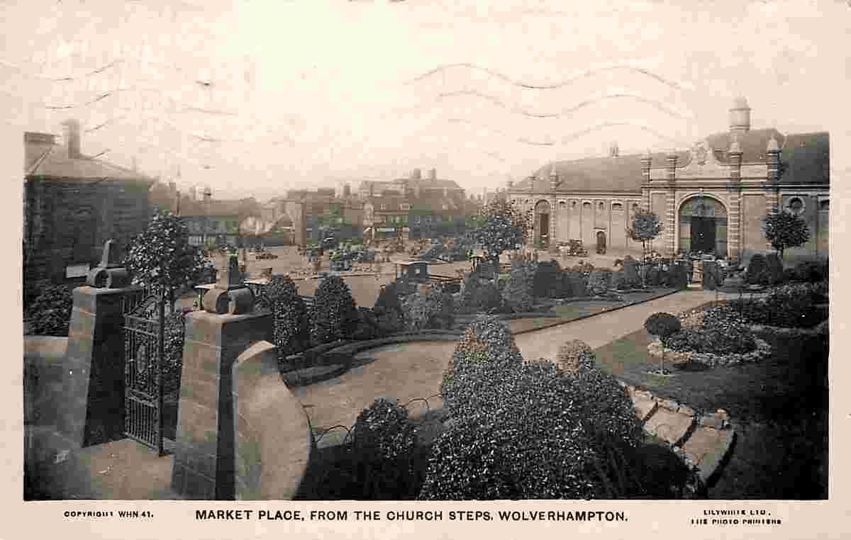 Wolverhampton. Market Place from the Church