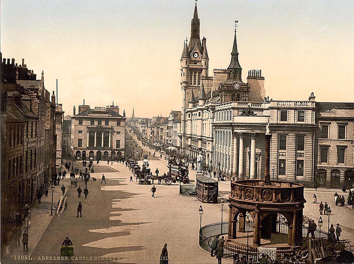 Aberdeen. Castle Street and municipal buildings, circa 1890