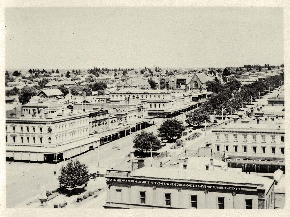 Ballarat. Panorama of city and of technical art school