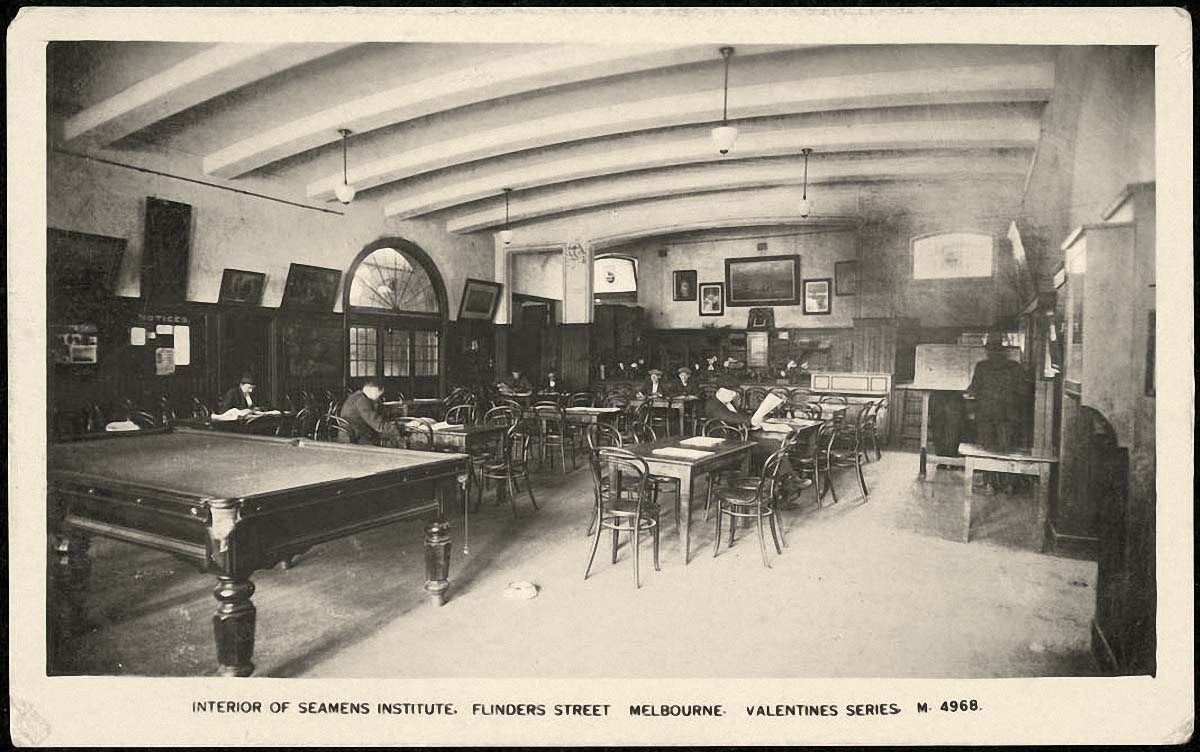 Melbourne. Interior of Seaman's Institute, Flinders Street