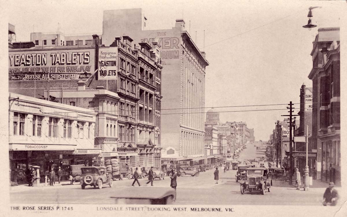 Melbourne. Lonsdale Street looking West, 1928