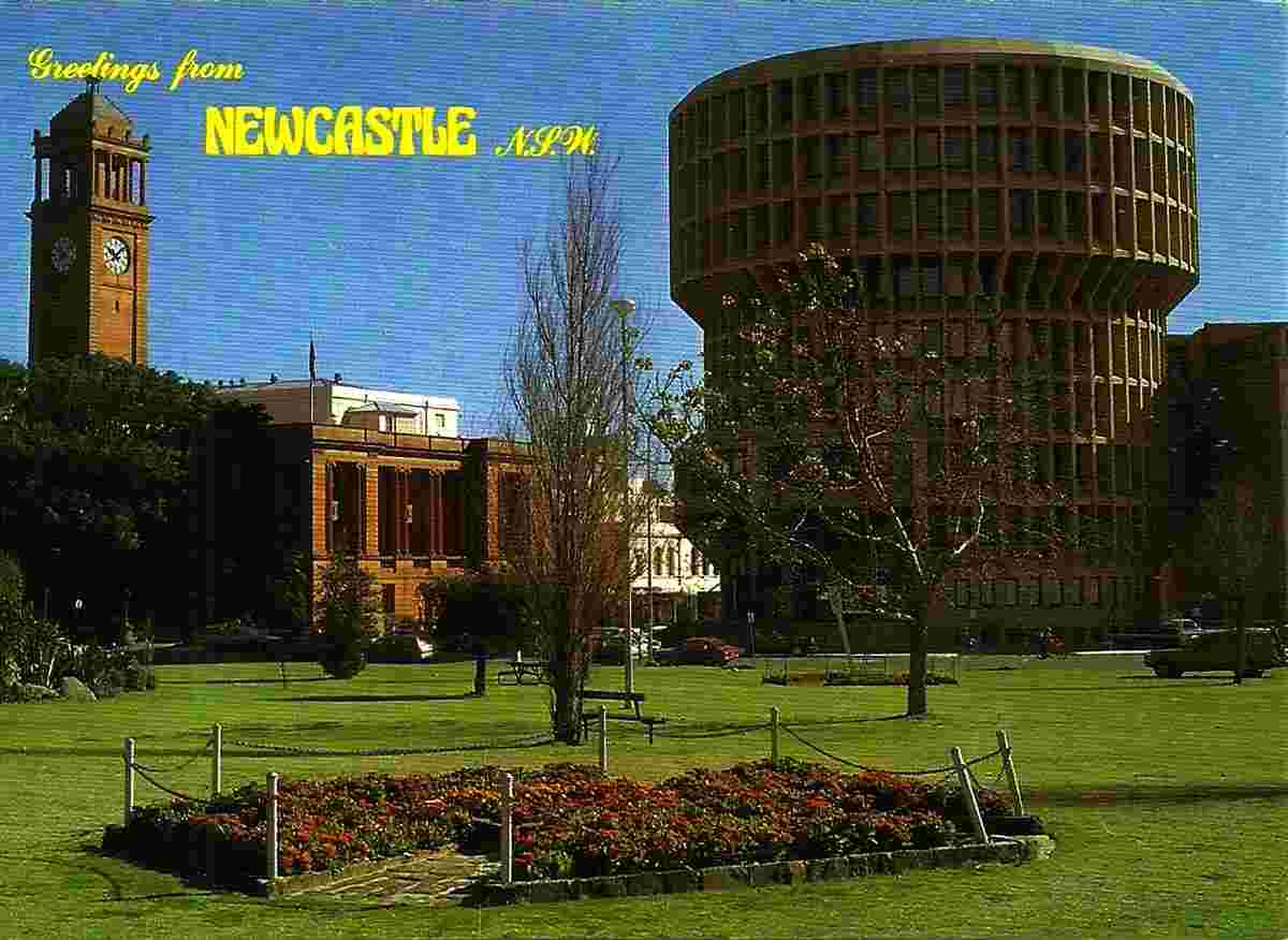 Newcastle. Civic Park with City Hall and Administration Centre