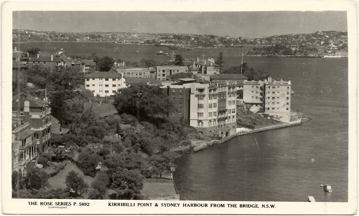 Sydney. Panorama of Kirribilli Point and Sydney Harbour from the bridge