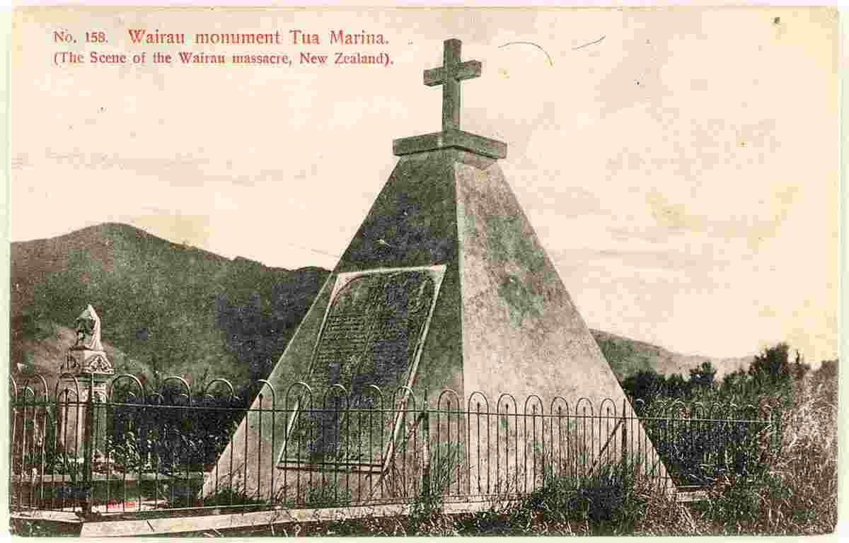 Blenheim. 'Tua Marina', Wairau monument, between 1904 and 1915