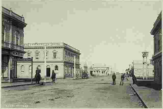 Hawera. Panorama of Street, Commercial Hotel