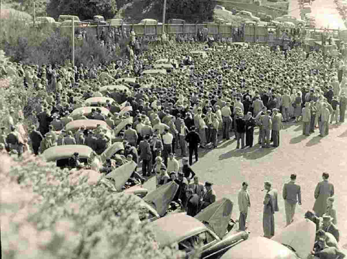 Hororata. Auction sale of cars, 1955