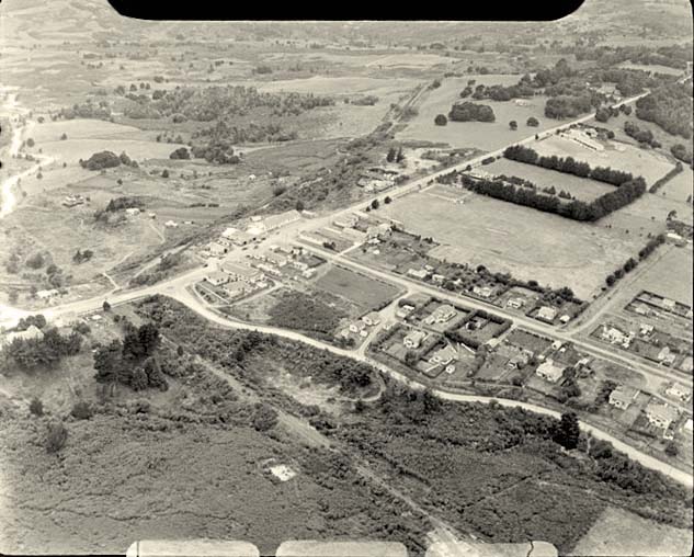 Okaihau. Panorama with Settlers Way Street