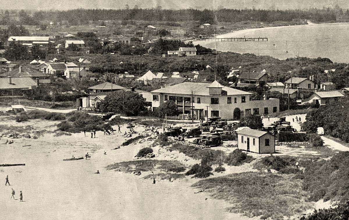 Tauranga. The first Mount Surf Club, circa late 1930's