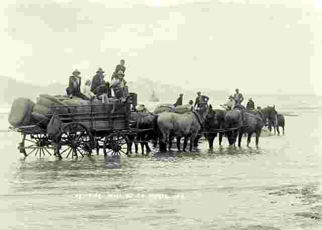 Shipping wool at Te Araroa, East Coast, circa 1920