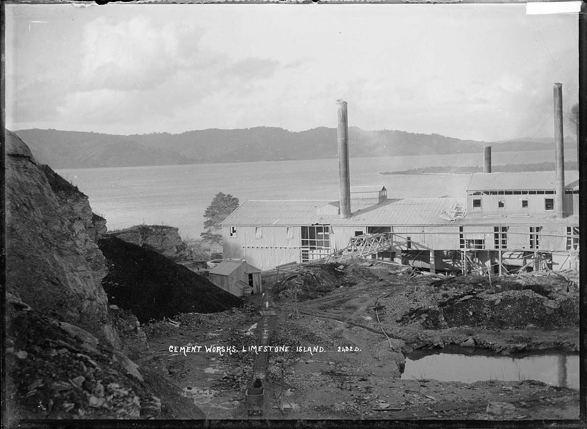 Whangarei. Cement works on Limestone Island