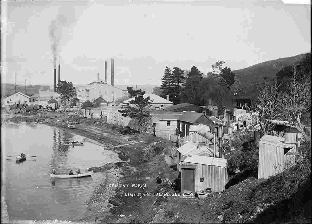 Whangarei. Cement works on Limestone Island
