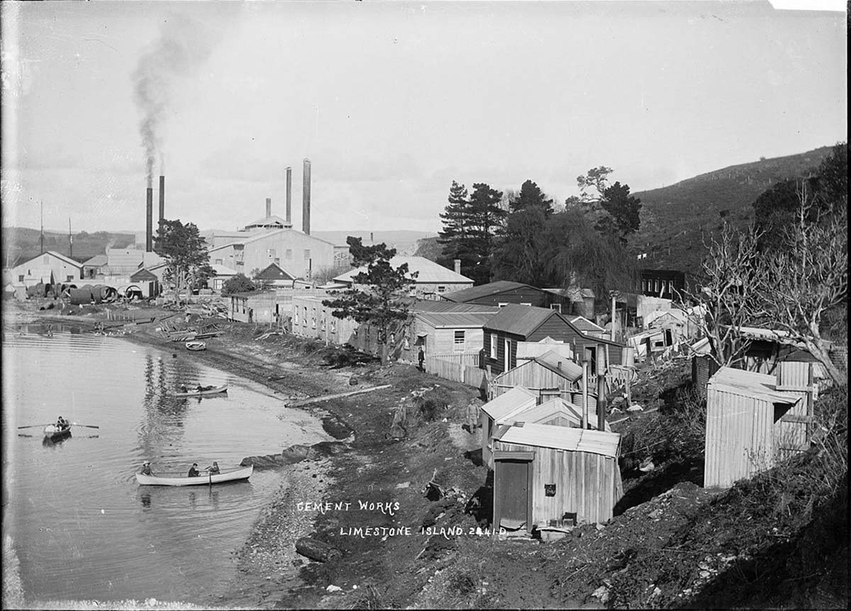 Whangarei. Cement works on Limestone Island